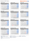 Kalender 2033 mit Ferien und Feiertagen Türkei