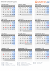 Kalender 2033 mit Ferien und Feiertagen Uruguay