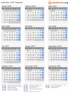 Kalender 2034 mit Ferien und Feiertagen Ägypten