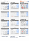 Kalender 2034 mit Ferien und Feiertagen Algerien