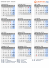 Kalender 2034 mit Ferien und Feiertagen Angola
