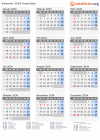 Kalender 2034 mit Ferien und Feiertagen Australien