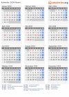 Kalender 2034 mit Ferien und Feiertagen Benin