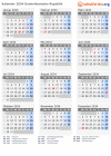 Kalender 2034 mit Ferien und Feiertagen Dominikanische Republik