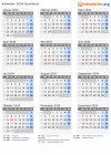 Kalender 2034 mit Ferien und Feiertagen Dschibuti