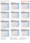 Kalender 2034 mit Ferien und Feiertagen Ecuador