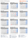 Kalender 2034 mit Ferien und Feiertagen Georgien