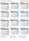 Kalender 2034 mit Ferien und Feiertagen Großbritannien