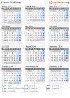 Kalender 2034 mit Ferien und Feiertagen Japan