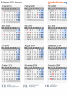 Kalender 2034 mit Ferien und Feiertagen Kosovo