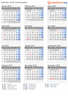 Kalender 2034 mit Ferien und Feiertagen Liechtenstein