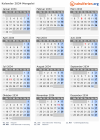Kalender 2034 mit Ferien und Feiertagen Mongolei
