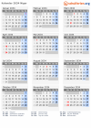 Kalender 2034 mit Ferien und Feiertagen Niger