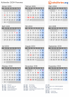 Kalender 2034 mit Ferien und Feiertagen Panama