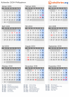 Kalender 2034 mit Ferien und Feiertagen Philippinen