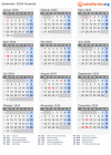 Kalender 2034 mit Ferien und Feiertagen Ruanda