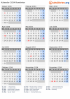 Kalender 2034 mit Ferien und Feiertagen Rumänien
