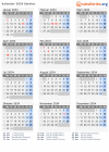 Kalender 2034 mit Ferien und Feiertagen Serbien