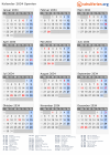 Kalender 2034 mit Ferien und Feiertagen Spanien