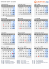 Kalender 2034 mit Ferien und Feiertagen Ukraine