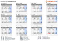 Kalender 2034 mit Ferien und Feiertagen Vatikanstadt