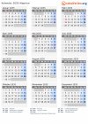 Kalender 2035 mit Ferien und Feiertagen Algerien