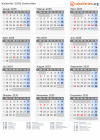 Kalender 2035 mit Ferien und Feiertagen Australien
