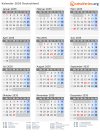 Kalender 2035 mit Ferien und Feiertagen Deutschland