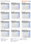 Kalender 2035 mit Ferien und Feiertagen Guyana