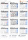 Kalender 2035 mit Ferien und Feiertagen Montenegro