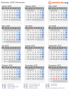 Kalender 2035 mit Ferien und Feiertagen Slowenien