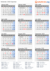 Kalender 2035 mit Ferien und Feiertagen Spanien