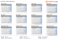 Kalender 2035 mit Ferien und Feiertagen Südsudan
