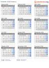 Kalender 2036 mit Ferien und Feiertagen Andorra