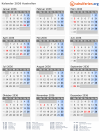 Kalender 2036 mit Ferien und Feiertagen Australien