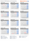 Kalender 2036 mit Ferien und Feiertagen Bosnien und Herzegowina