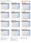 Kalender 2036 mit Ferien und Feiertagen Bulgarien