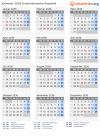 Kalender 2036 mit Ferien und Feiertagen Dominikanische Republik