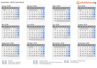 Kalender 2036 mit Ferien und Feiertagen Dschibuti