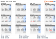 Kalender 2036 mit Ferien und Feiertagen Färöer Inseln