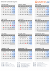 Kalender 2036 mit Ferien und Feiertagen Georgien