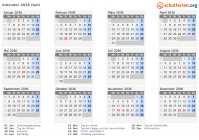 Kalender 2036 mit Ferien und Feiertagen Haiti