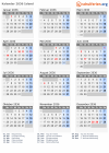 Kalender 2036 mit Ferien und Feiertagen Island
