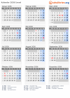 Kalender 2036 mit Ferien und Feiertagen Israel