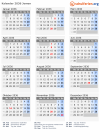 Kalender 2036 mit Ferien und Feiertagen Jemen