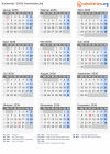 Kalender 2036 mit Ferien und Feiertagen Kambodscha