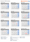 Kalender 2036 mit Ferien und Feiertagen Kroatien