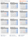Kalender 2036 mit Ferien und Feiertagen Nicaragua