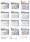 Kalender 2036 mit Ferien und Feiertagen Nigeria