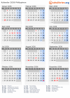 Kalender 2036 mit Ferien und Feiertagen Philippinen